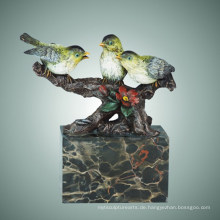 Tier-Messing-Vogel-Statue Drei Vogel-Bronze-Skulptur, Milo Tpal-307